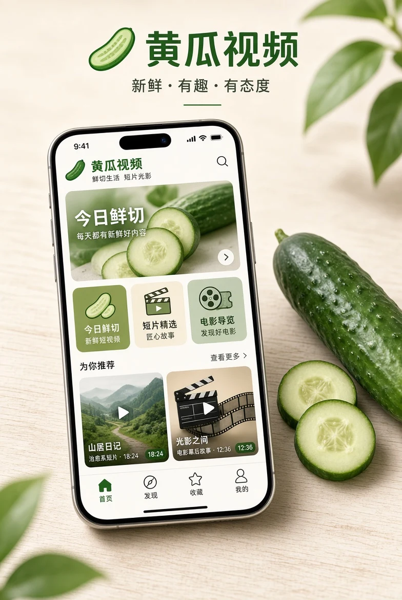 黄瓜视频APP界面示意